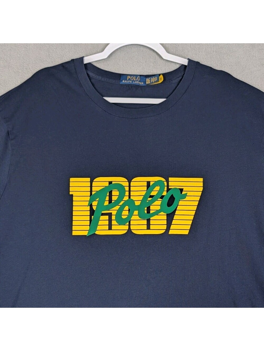 Polo Ralph Lauren Mens 2XLT Navy Blue 1967 Graphic Logo Big Tall T Shirt Tee USA